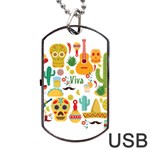 viva mexico Dog Tag USB Flash (Two Sides)