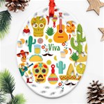 viva mexico Oval Filigree Ornament (Two Sides)