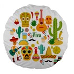 viva mexico Large 18  Premium Round Cushion 