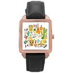 viva mexico Rose Gold Leather Watch 