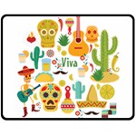 viva mexico Double Sided Fleece Blanket (Medium)