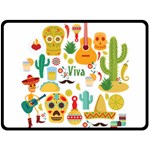 viva mexico Double Sided Fleece Blanket (Large)