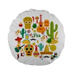 viva mexico Standard 15  Premium Flano Round Cushion 