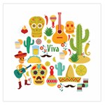 viva mexico Large Satin Scarf (Square)