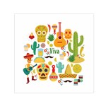 viva mexico Small Satin Scarf (Square)