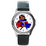 Black Super Mom Round Metal Watch