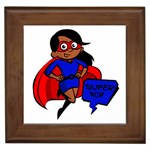 Black Super Mom Framed Tile