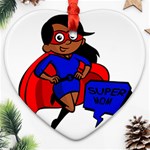 Black Super Mom Ornament (Heart)