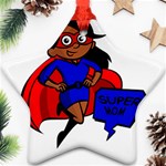 Black Super Mom Ornament (Star)