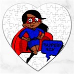 Black Super Mom Jigsaw Puzzle (Heart)