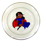 Black Super Mom Porcelain Plate