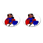 Black Super Mom Cufflinks (Oval)