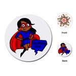 Black Super Mom Playing Cards (Round)