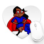 Black Super Mom Heart Mousepad