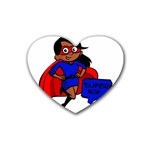 Black Super Mom Rubber Coaster (Heart)