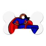 Black Super Mom Dog Tag Bone (One Side)