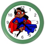 Black Super Mom Color Wall Clock