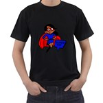 Black Super Mom Men s T-Shirt (Black)