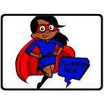 Black Super Mom Fleece Blanket (Large)