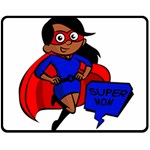 Black Super Mom Fleece Blanket (Medium)