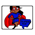 Black Super Mom Fleece Blanket (Small)