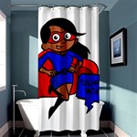 Black Super Mom Shower Curtain 36  x 72  (Stall)