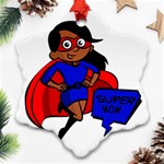 Black Super Mom Ornament (Snowflake)