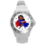 Black Super Mom Round Plastic Sport Watch (L)