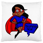 Black Super Mom Large Cushion Case (One Side)