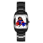 Black Super Mom Stainless Steel Barrel Watch