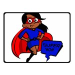 Black Super Mom Double Sided Fleece Blanket (Small)