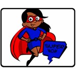 Black Super Mom Double Sided Fleece Blanket (Medium)