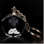 Black Super Mom Clover 3D Engraving Circle Key Chain