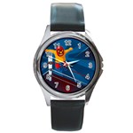 Cinco De Mayo Luchador Round Metal Watch