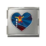 Cinco De Mayo Luchador Mega Link Heart Italian Charm (18mm)