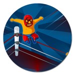 Cinco De Mayo Luchador Magnet 5  (Round)