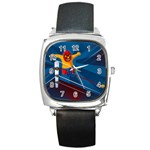 Cinco De Mayo Luchador Square Metal Watch