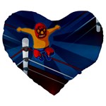 Cinco De Mayo Luchador Large 19  Premium Heart Shape Cushion