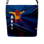 Cinco De Mayo Luchador Flap Closure Messenger Bag (L)