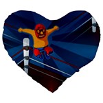 Cinco De Mayo Luchador Large 19  Premium Flano Heart Shape Cushion