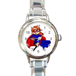 Redhead Super Mom Round Italian Charm Watch