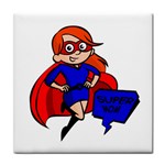 Redhead Super Mom Tile Coaster