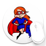 Redhead Super Mom Round Mousepad