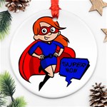 Redhead Super Mom Ornament (Round)