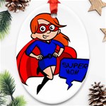 Redhead Super Mom Ornament (Oval)