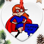 Redhead Super Mom Ornament (Heart)