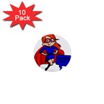 Redhead Super Mom 1  Mini Button (10 pack) 