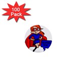 Redhead Super Mom 1  Mini Button (100 pack) 