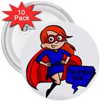 Redhead Super Mom 3  Button (10 pack)