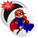 Redhead Super Mom 3  Magnet (10 pack)